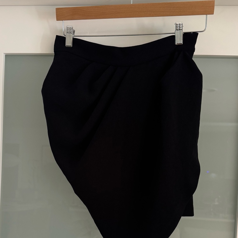 IRO Black Asymmetrical Draped Skirt